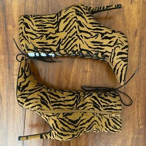 Tiger Print High Heel Booties